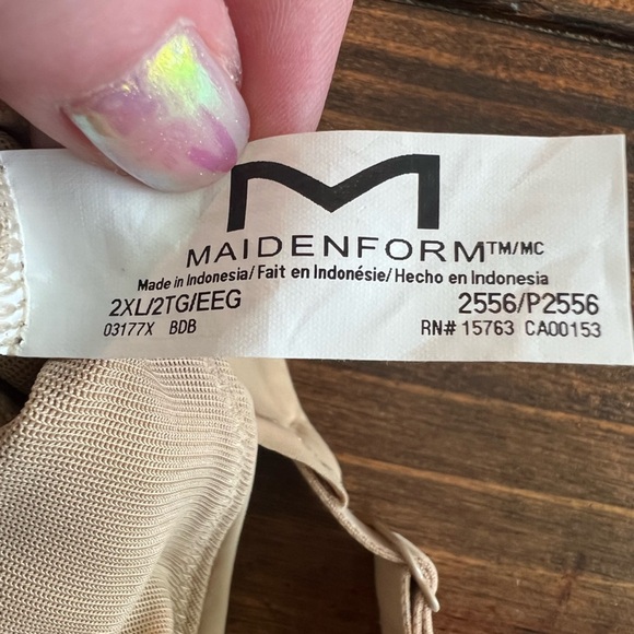 Maidenform one-piece undergarment, compression, size 2XL, nude, streamlined - Picture 4 of 6